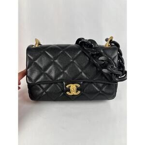 Pre-Owned CHANEL™ Quilted Funky Match Flap Black Handbag **Limited Edition**